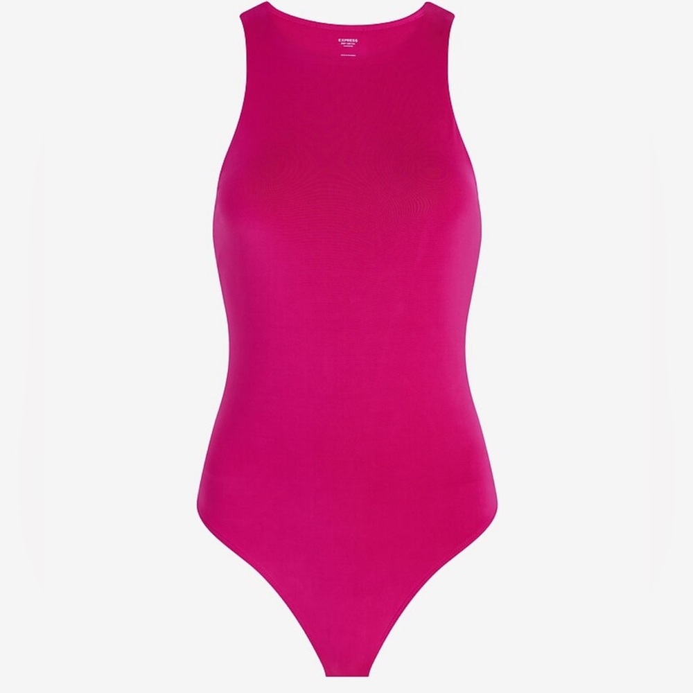 Express Magenta bodycon compression high neck bodysuit , NWT size Medium